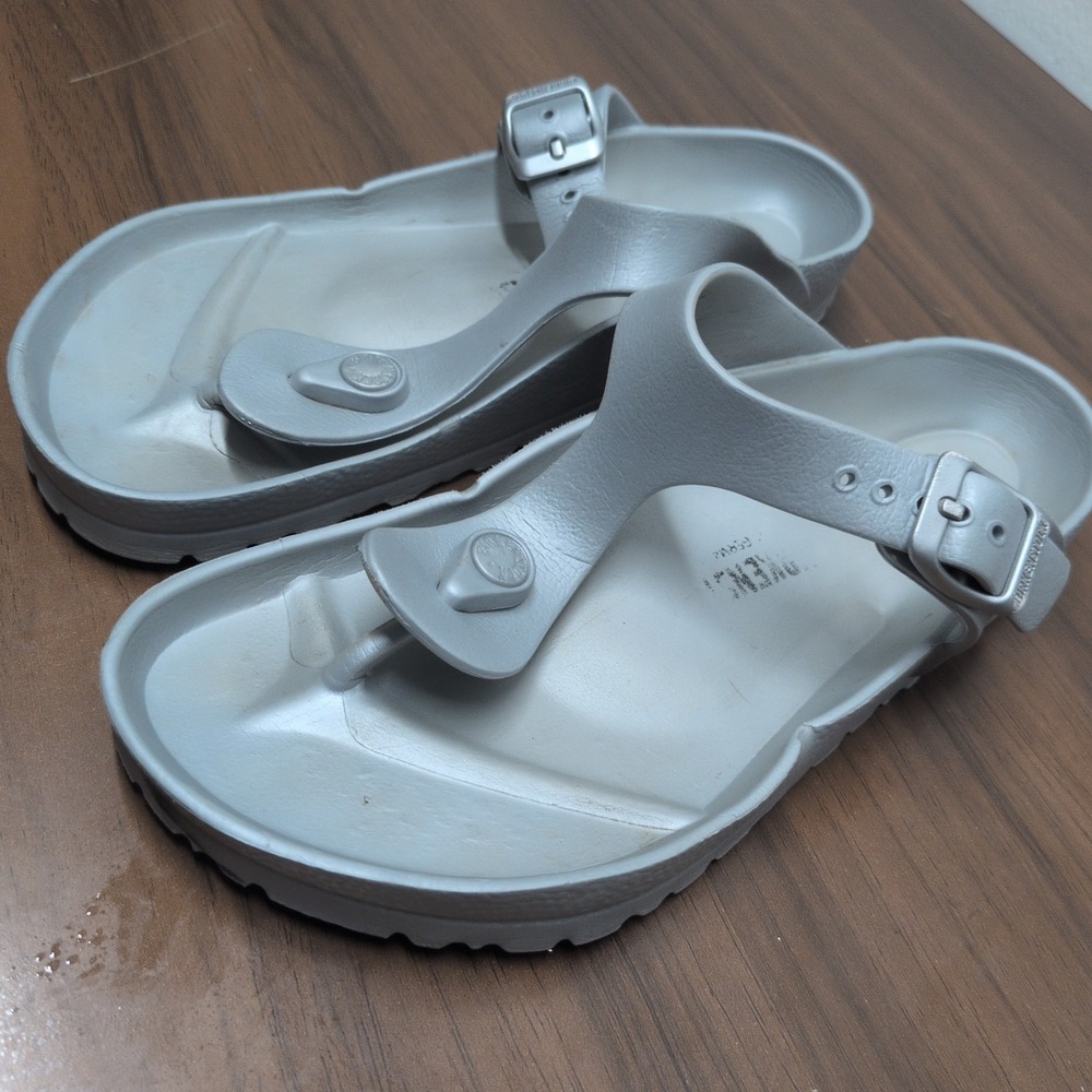 Birkenstock Gizeh Essentials EVA Slide Sandal Women Size 37 Silver